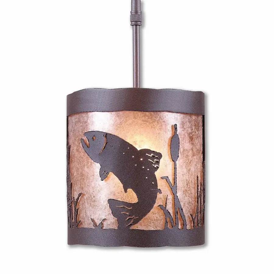 Kincaid-Trout One Light Pendant in Rustic Brown
