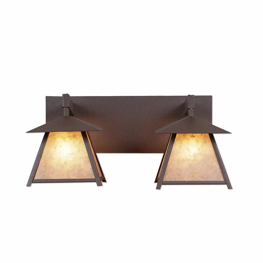 Smoky Mountain Rustic Plain Two Light Bath Vanity Light
