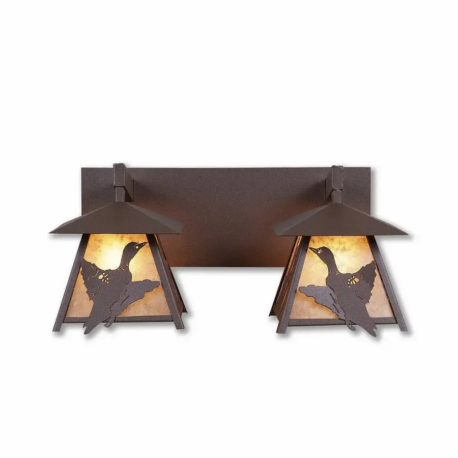 Smoky Mountain Loon Two Light Bath Vanity Light