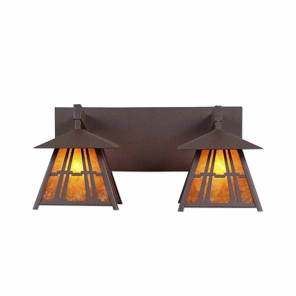 Smoky Mountain-Eastlake Two Light Bath Vanity Light in Rustic Brown