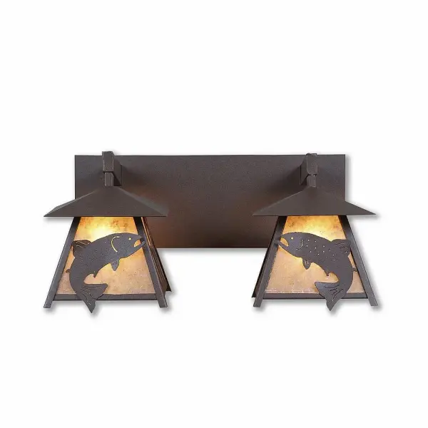 Smoky Mountain Trout Two Light Bath Vanity Light