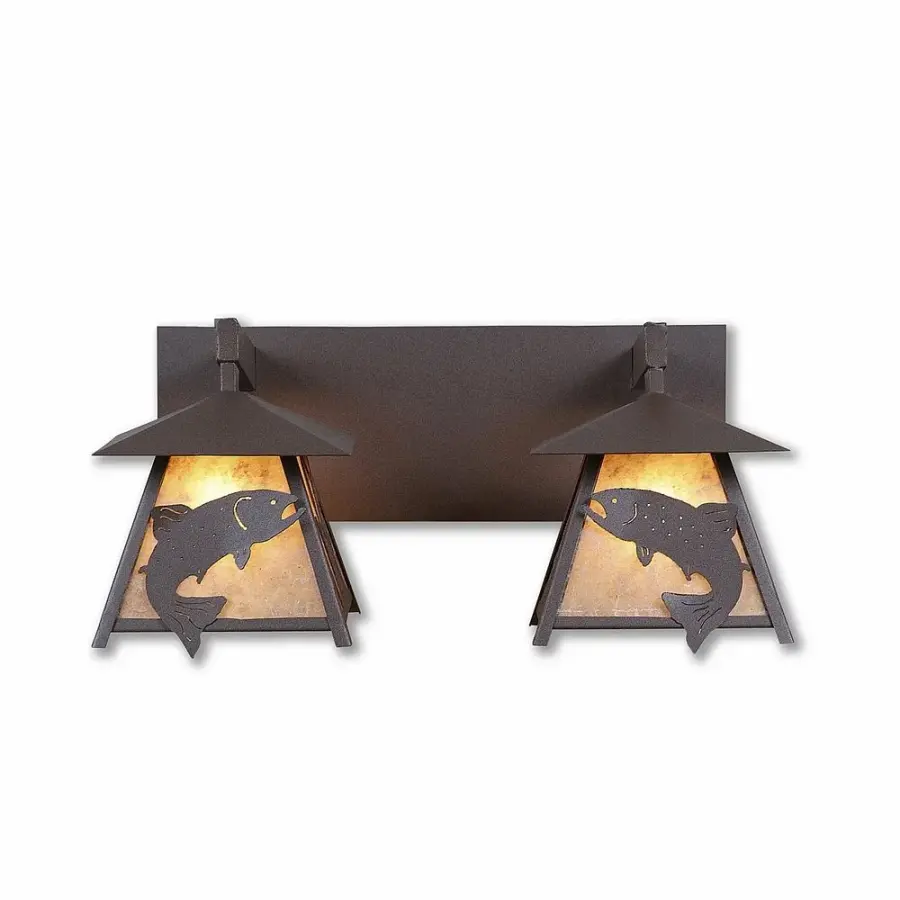 Smoky Mountain Trout Two Light Bath Vanity Light