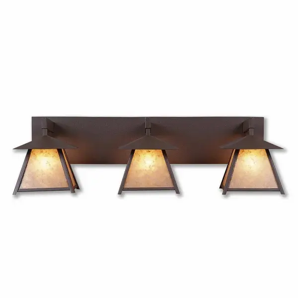 Smoky Mountain Rustic Plain Three Light Bath Vanity Light