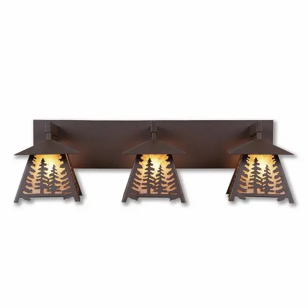 Smoky Mountain Spruce Tree 3-Light Bath Vanity Light