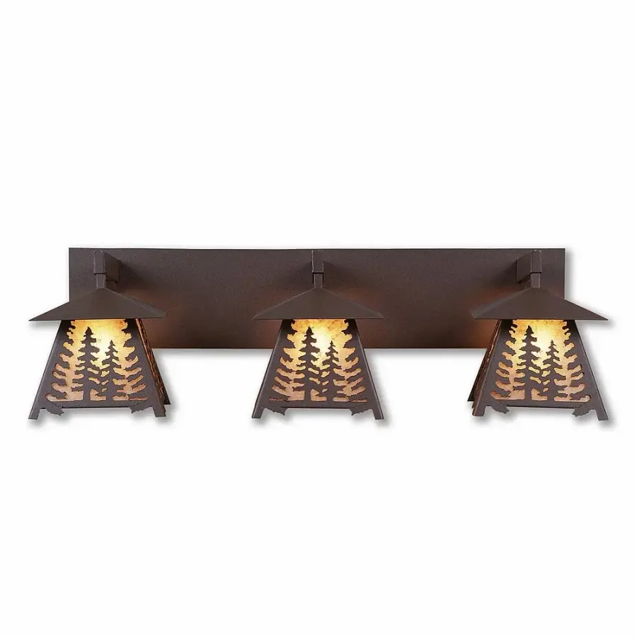 Smoky Mountain Spruce Tree 3-Light Bath Vanity Light