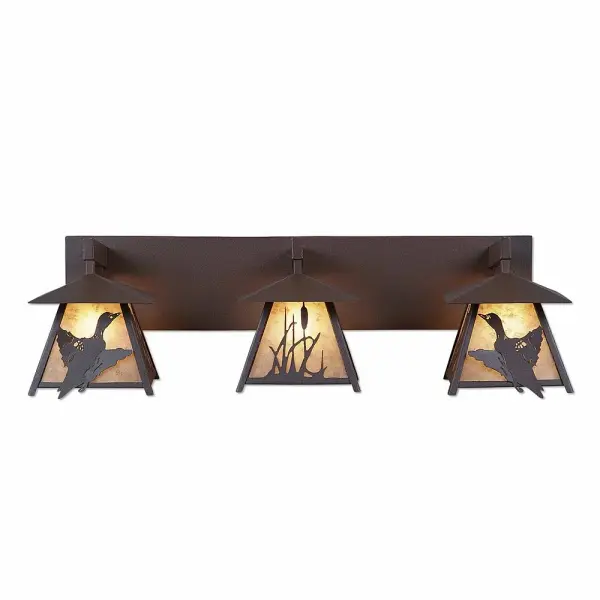 Smoky Mountain Loon Three Light Bath Vanity Light