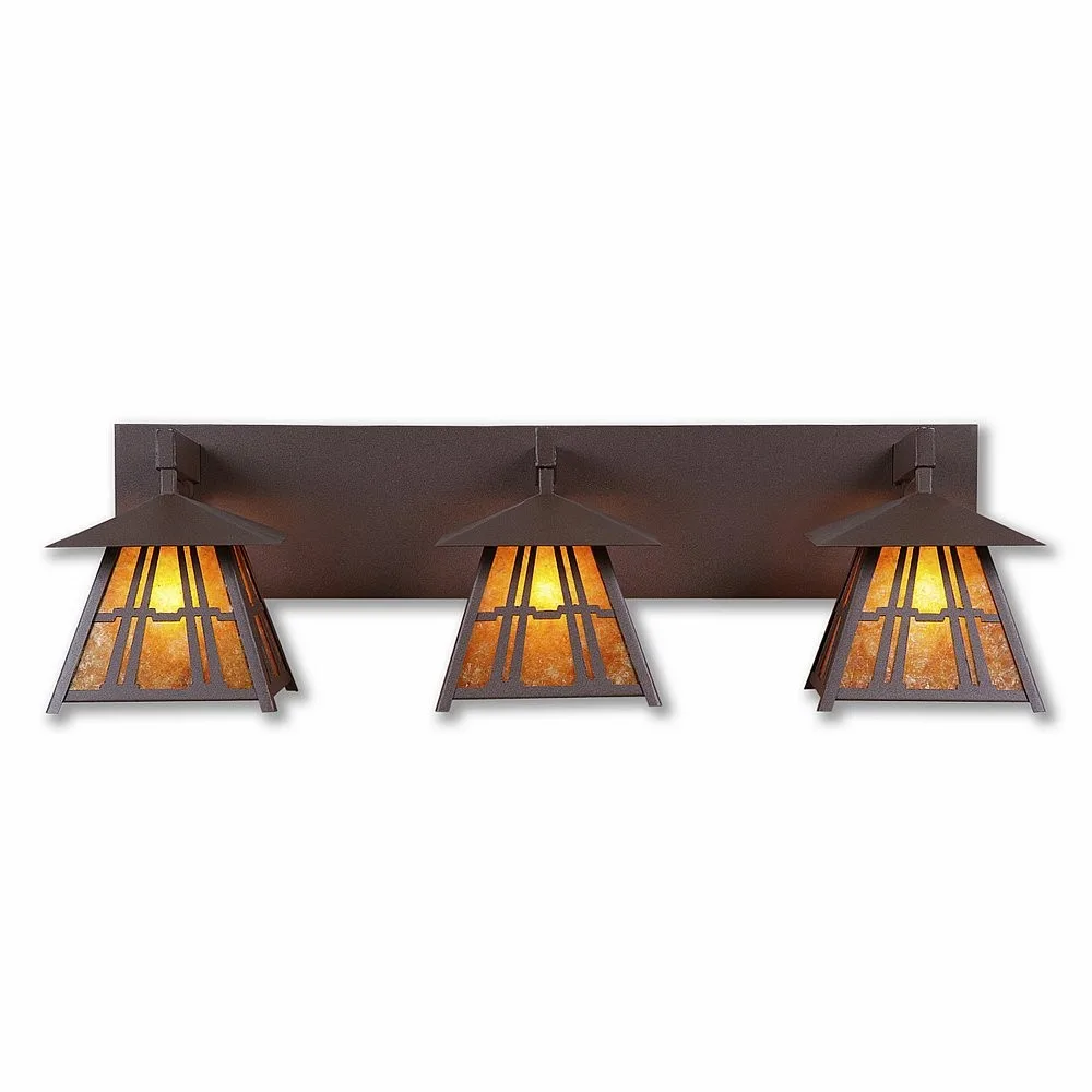 Smoky Mountain-Eastlake Three Light Bath Vanity Light in Rustic Brown