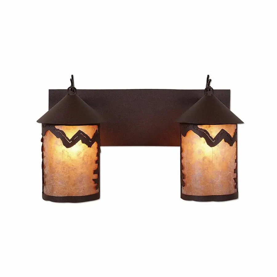 Cascade Rustic Plain Two Light Bath Vanity Light