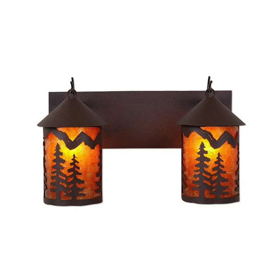 Cascade Spruce Tree Two Light Bath Vanity Light