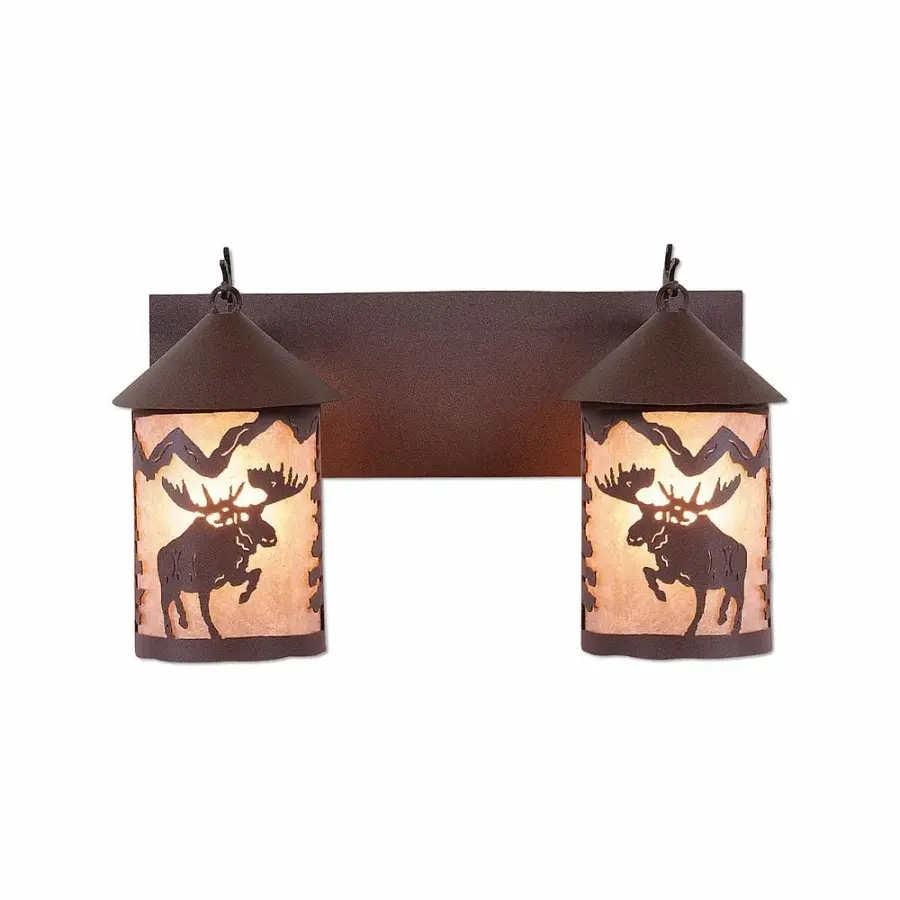 Cascade Alaska Moose Two Light Bath Vanity Light