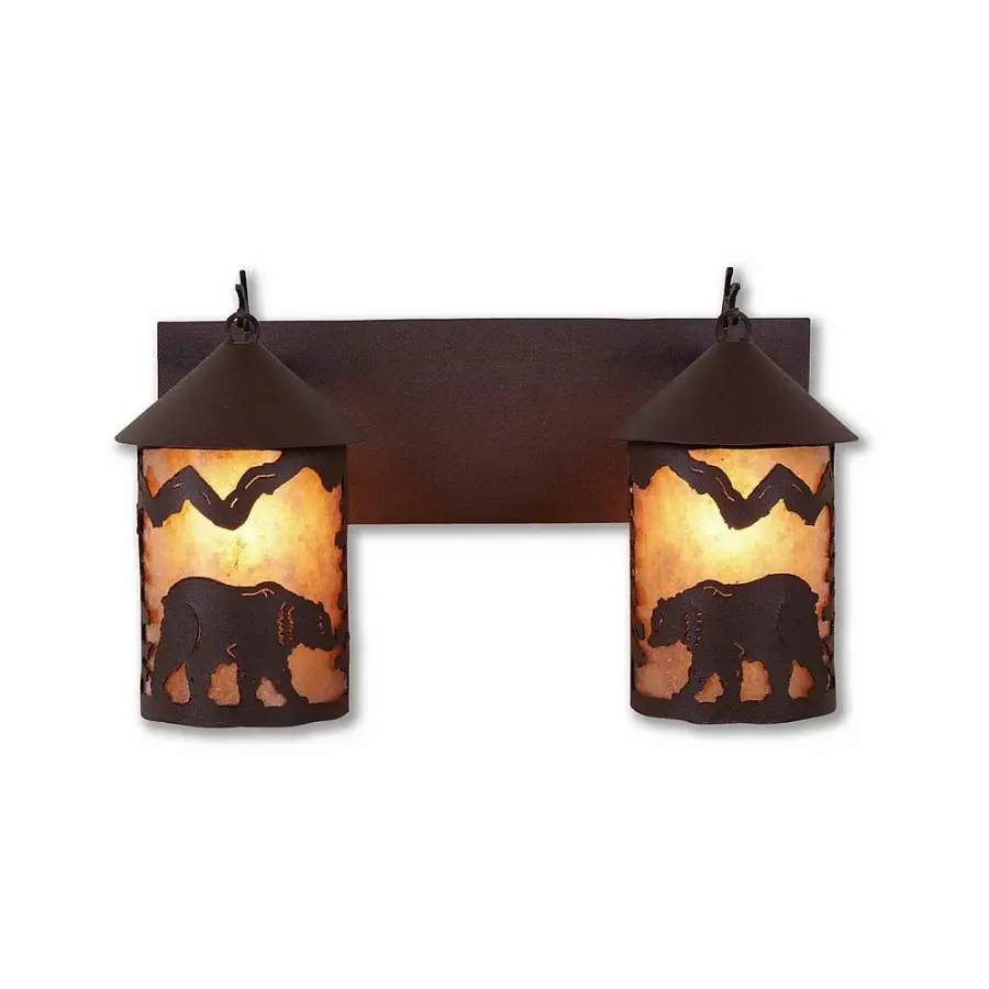 Cascade-Mountain Bear Two Light Bath Vanity Light