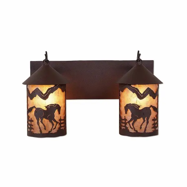 Cascade-Mountain Horse Two Light Bath Vanity Light
