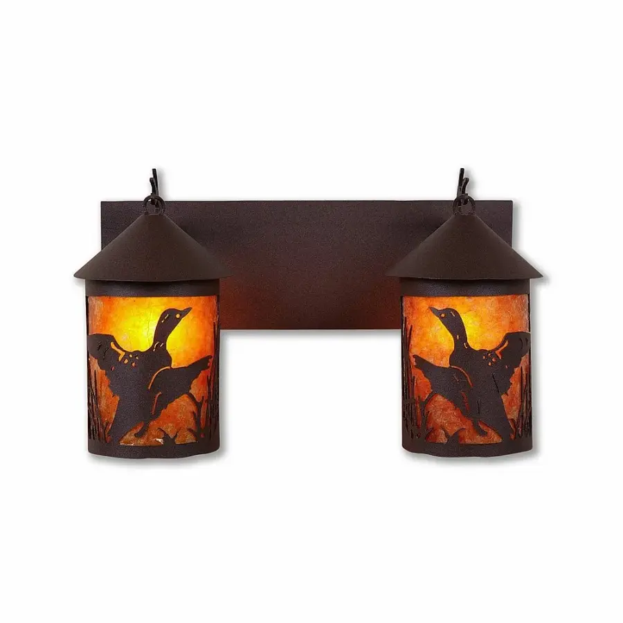 Cascade-Loon Rustic Brown Two Light Bath Vanity Light