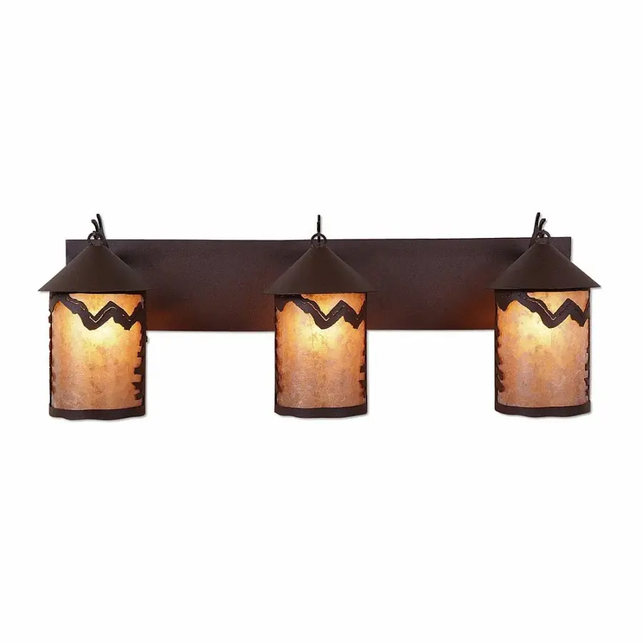 Cascade Rustic Plain Three Light Bath Vanity Light