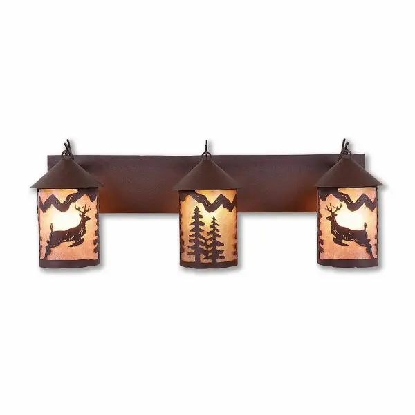 Cascade-Valley Deer Three Light Bath Vanity Light
