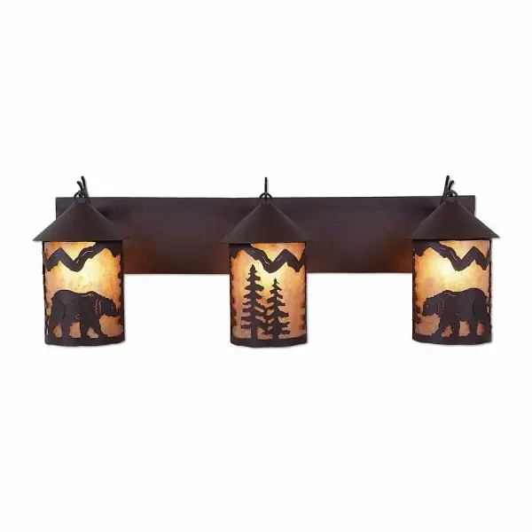 Cascade-Mountain Bear Three Light Bath Vanity Light