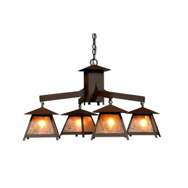 Smoky Mountain Rustic Plain Four Light Chandelier