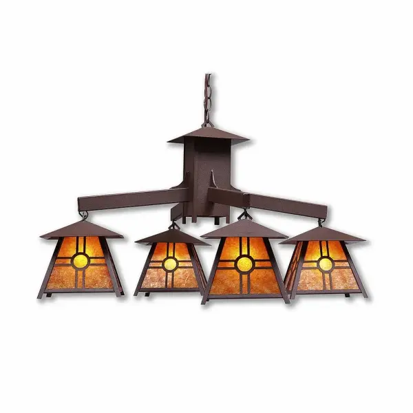Smoky Mountain Southview Four Light Chandelier in Rustic Brown