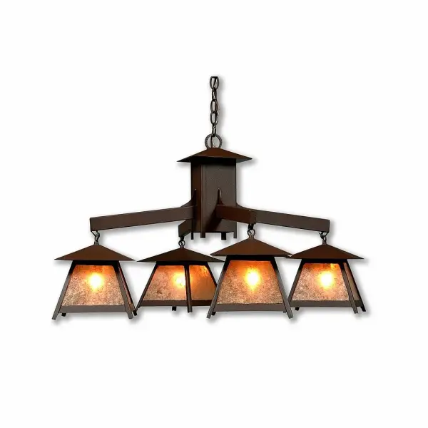 Smoky Mountain Northrim Four Light Chandelier in Rustic Brown