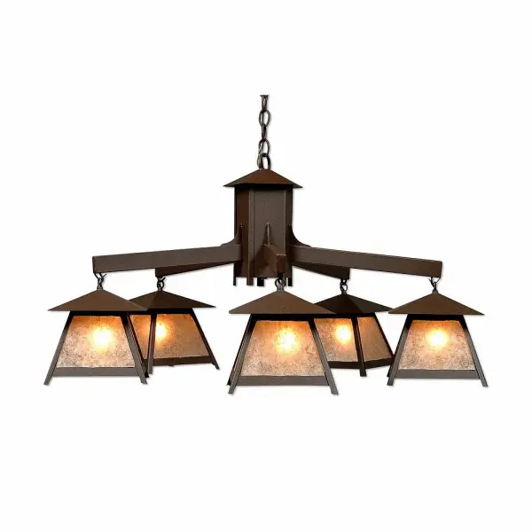 Smoky Mountain Rustic Plain Five Light Chandelier