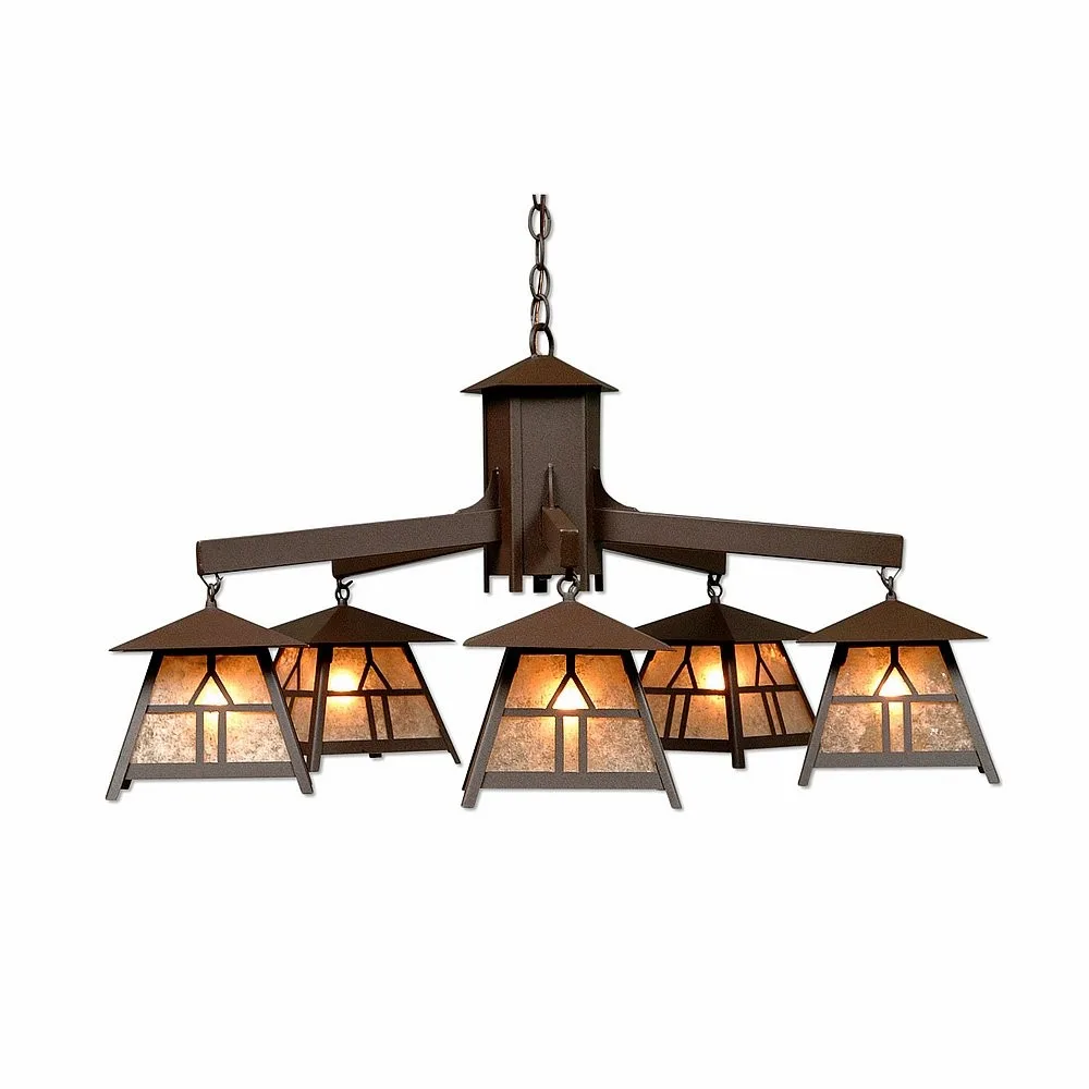 Smoky Mountain-Westhill Five Light Chandelier in Rustic Brown