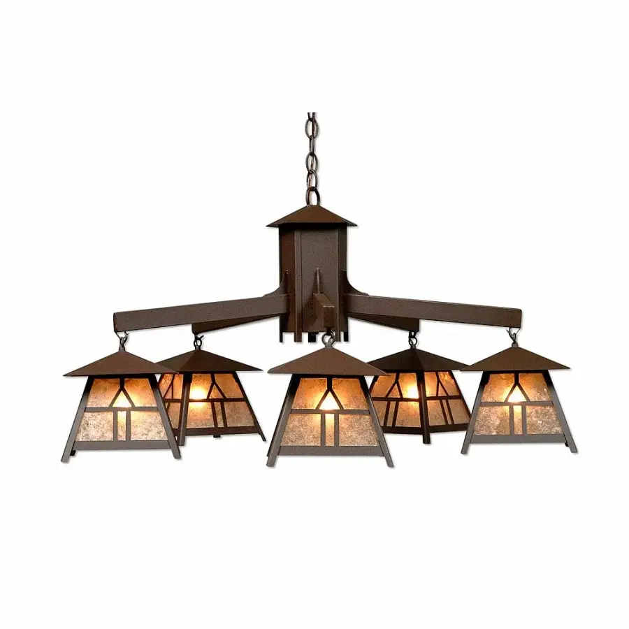 Smoky Mountain Westhill Five Light Chandelier in Rustic Brown