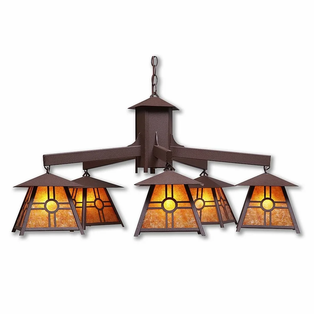Smoky Mountain-Southview Five Light Chandelier in Rustic Brown