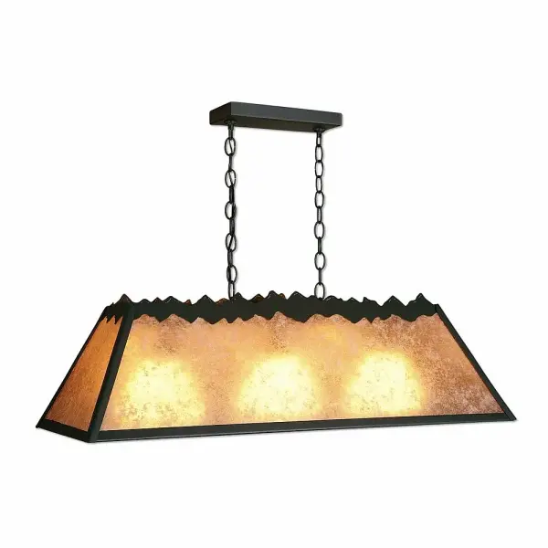 Rocky Mountain Rustic Plain Three Light Island Chandelier