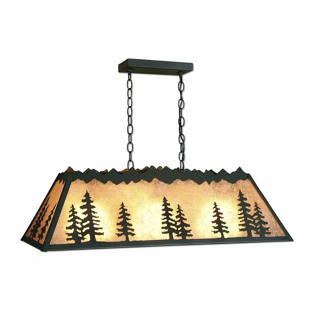 Rocky Mountain-Spruce Tree Three Light Island-Billiard in Forest Green