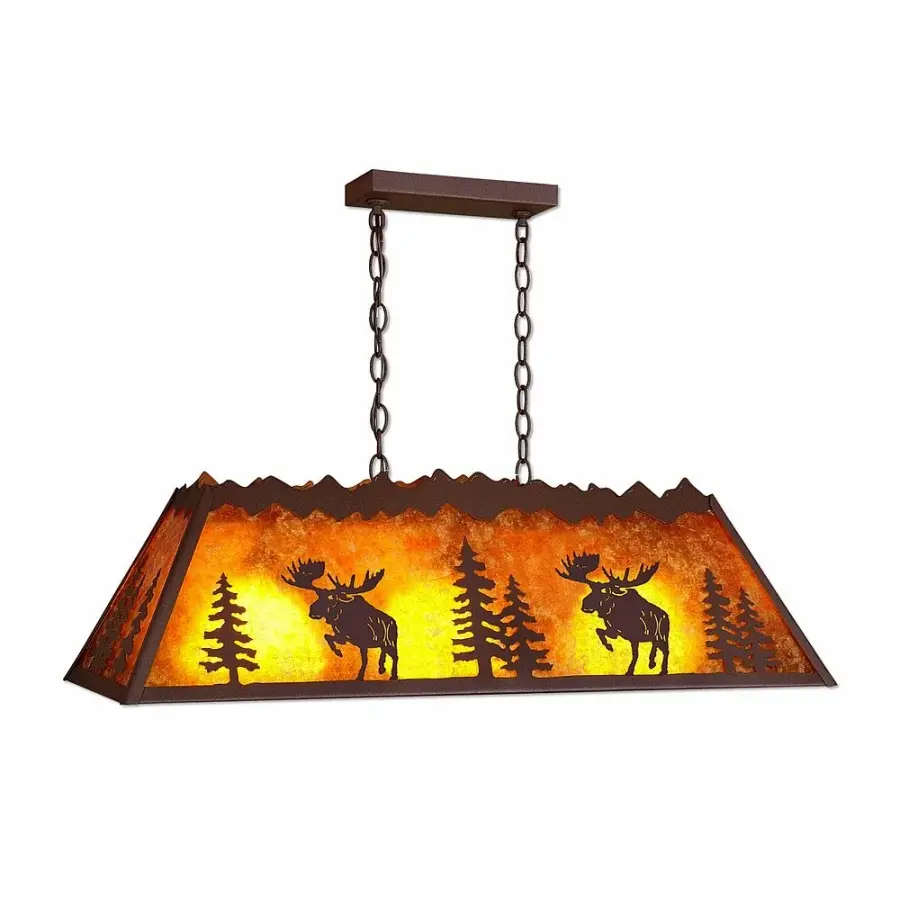 Rocky Mountain Alaska Moose Three Light Island Chandelier