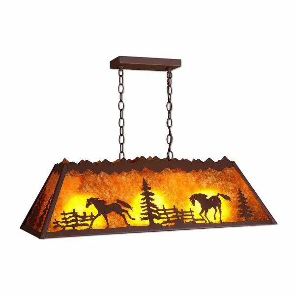 Rocky Mountain Horse Three Light Island Chandelier