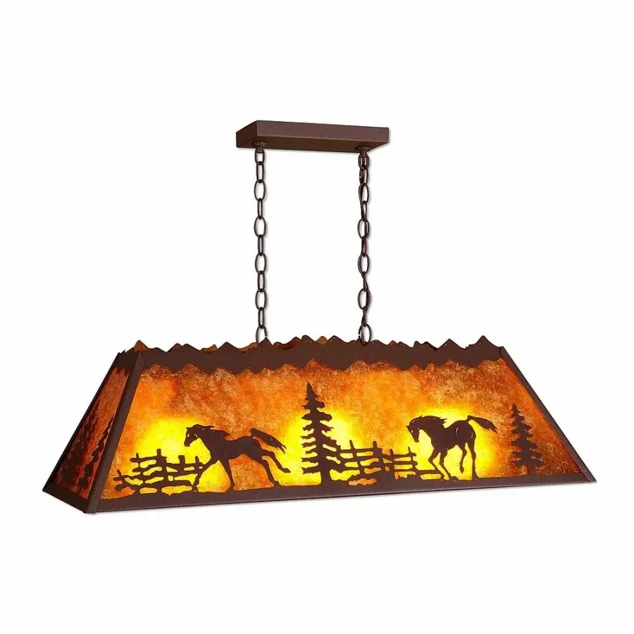 Rocky Mountain Horse Three Light Island Chandelier