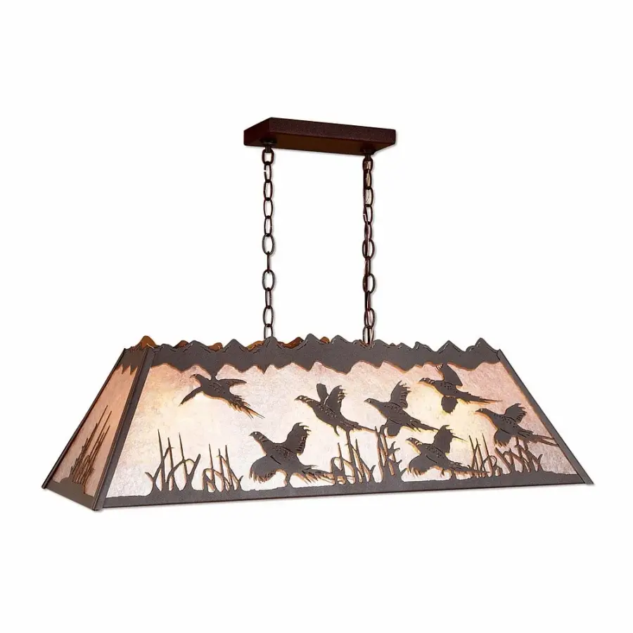 Rocky Mountain Pheasant Three Light Island Chandelier
