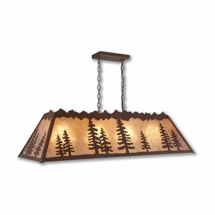 Rocky Mountain Spruce Tree Four Light Island Chandelier