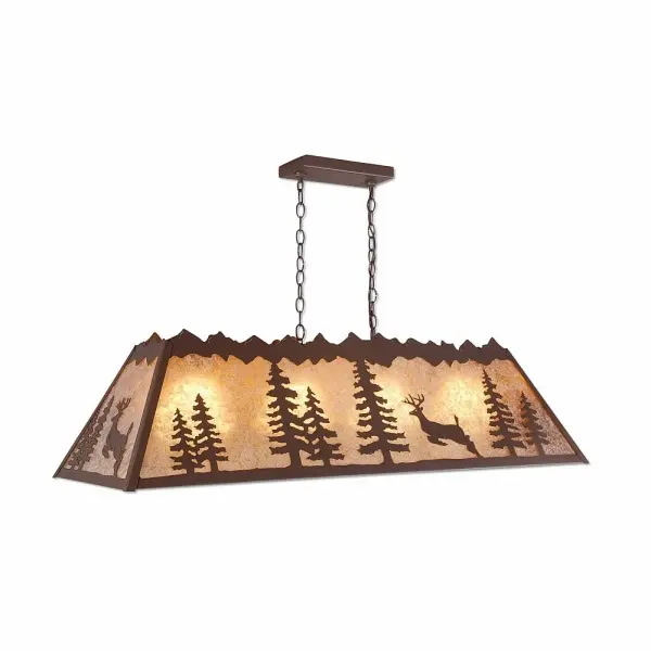 Rocky Mountain Valley Deer 4-Light Island Chandelier
