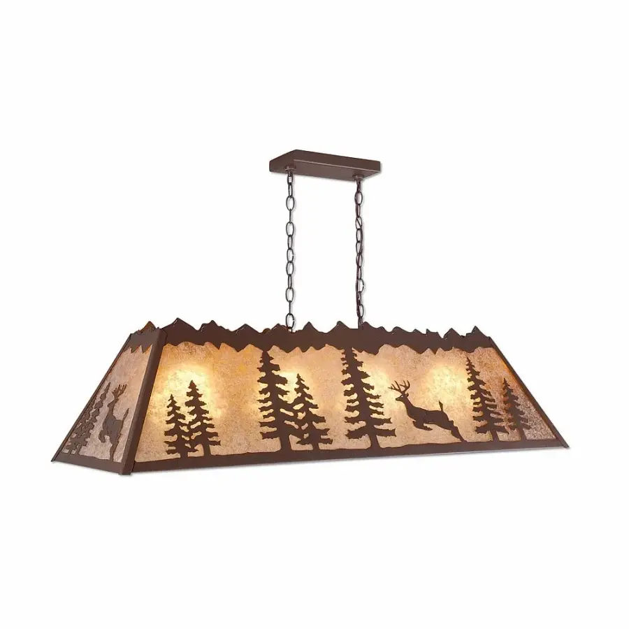 Rocky Mountain Valley Deer 4-Light Island Chandelier