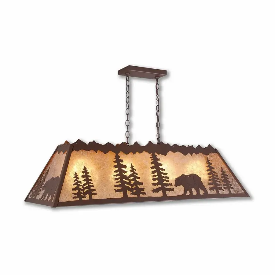 Rocky Mountain Bear Four Light Island Chandelier