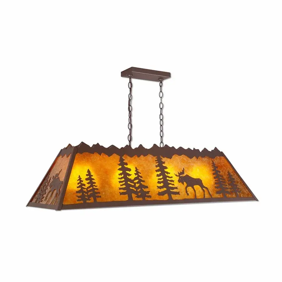 Rocky Mountain Moose Four Light Island Chandelier