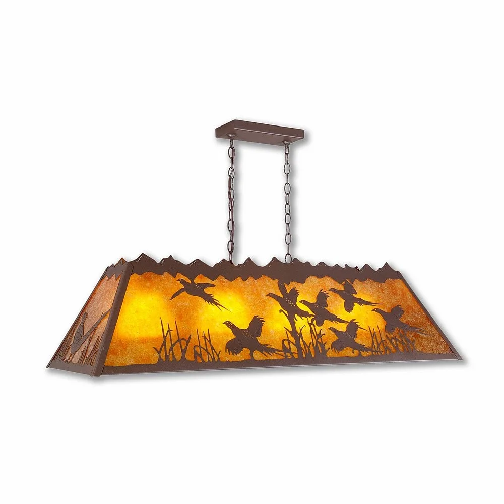 Rocky Mountain-Pheasant Four Light Island-Billiard in Rustic Brown
