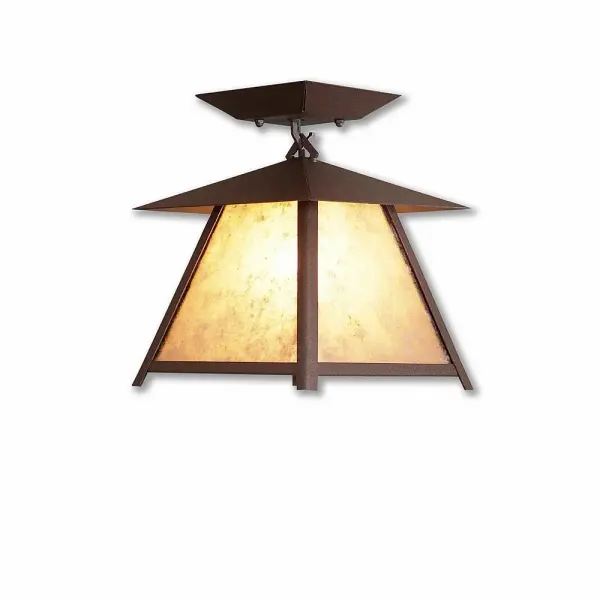 Smoky Mountain Rustic Plain Semi-Flush Mount