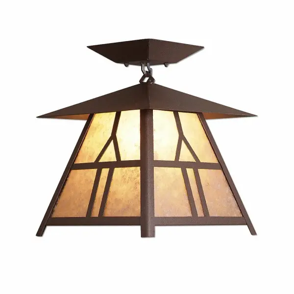 Smoky Mountain Westhill Semi-Flush Mount in Rustic Brown