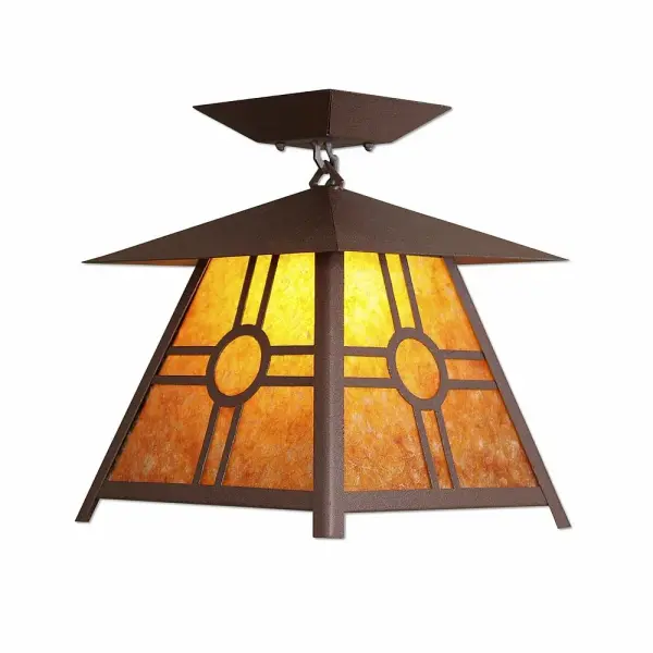Smoky Mountain Southview Semi-Flush Mount in Rustic Brown