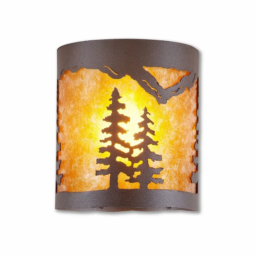 Kincaid-Spruce Tree One Light Semi Flush Mount in Rustic Brown