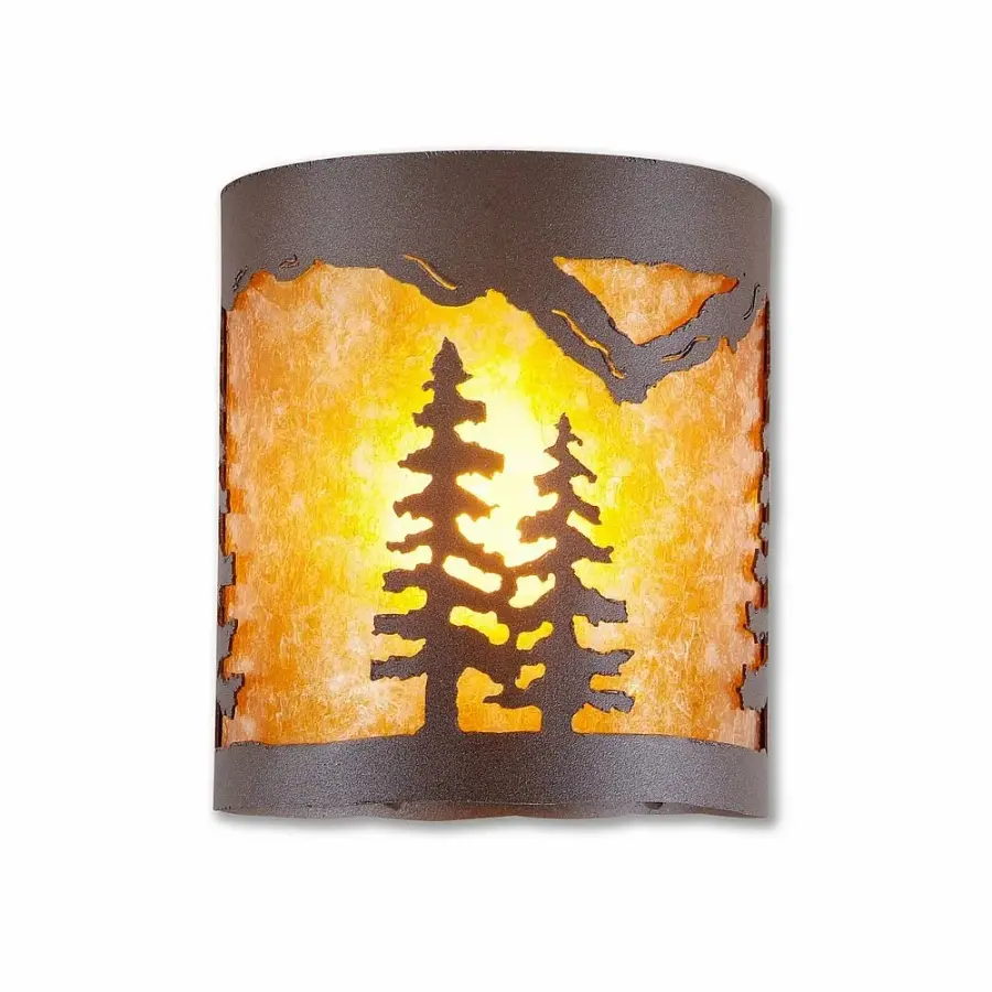 Kincaid Spruce Tree Semi-Flush Mount in Rustic Brown