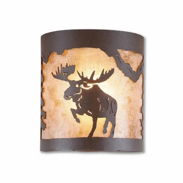 Kincaid Alaska Moose Semi-Flush Mount in Rustic Brown