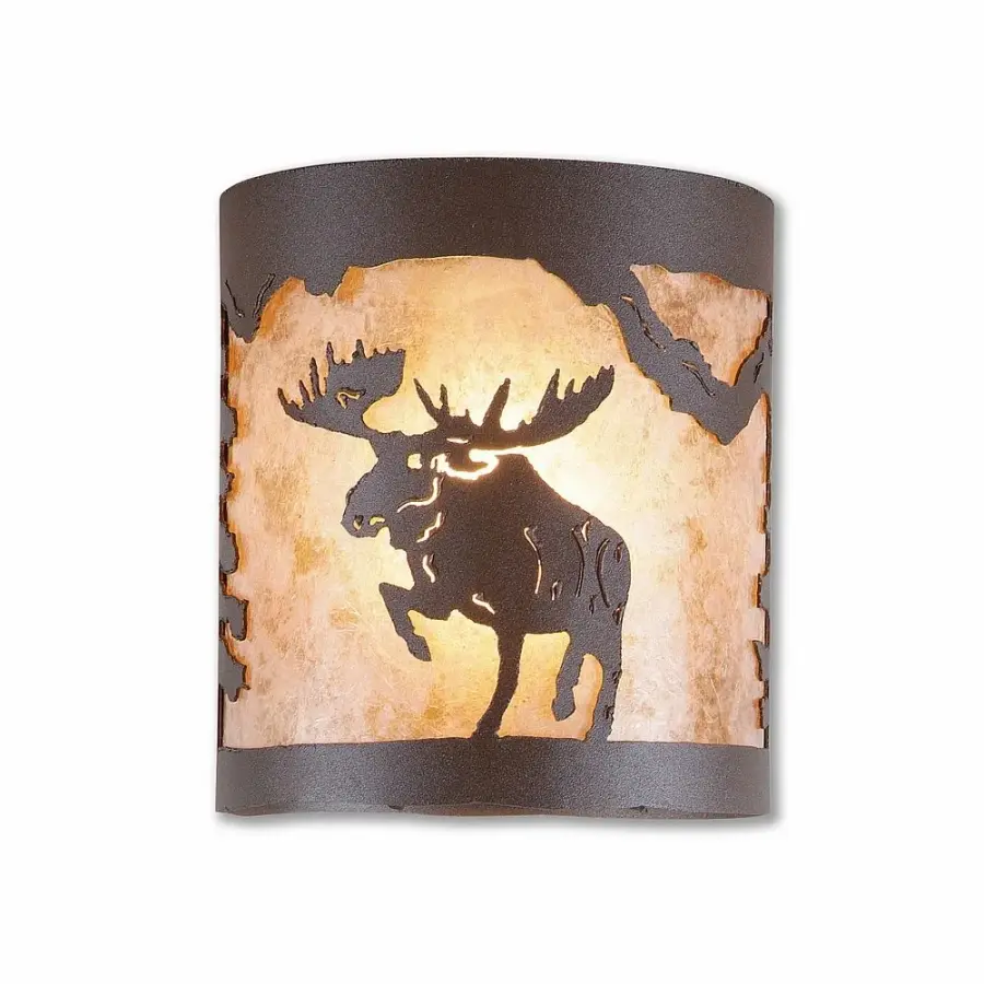 Kincaid Alaska Moose Semi-Flush Mount in Rustic Brown
