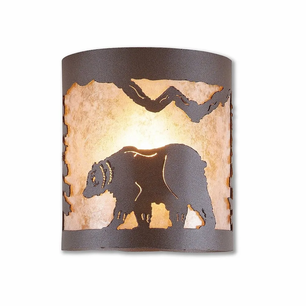 Kincaid-Mountain Bear One Light Semi Flush Mount in Rustic Brown