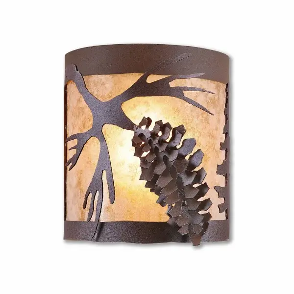Kincaid Spruce Cone Semi-Flush Mount in Rustic Brown