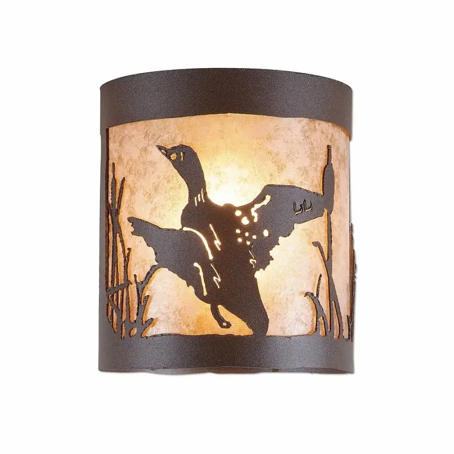 Kincaid-Loon One Light Semi Flush Mount in Rustic Brown