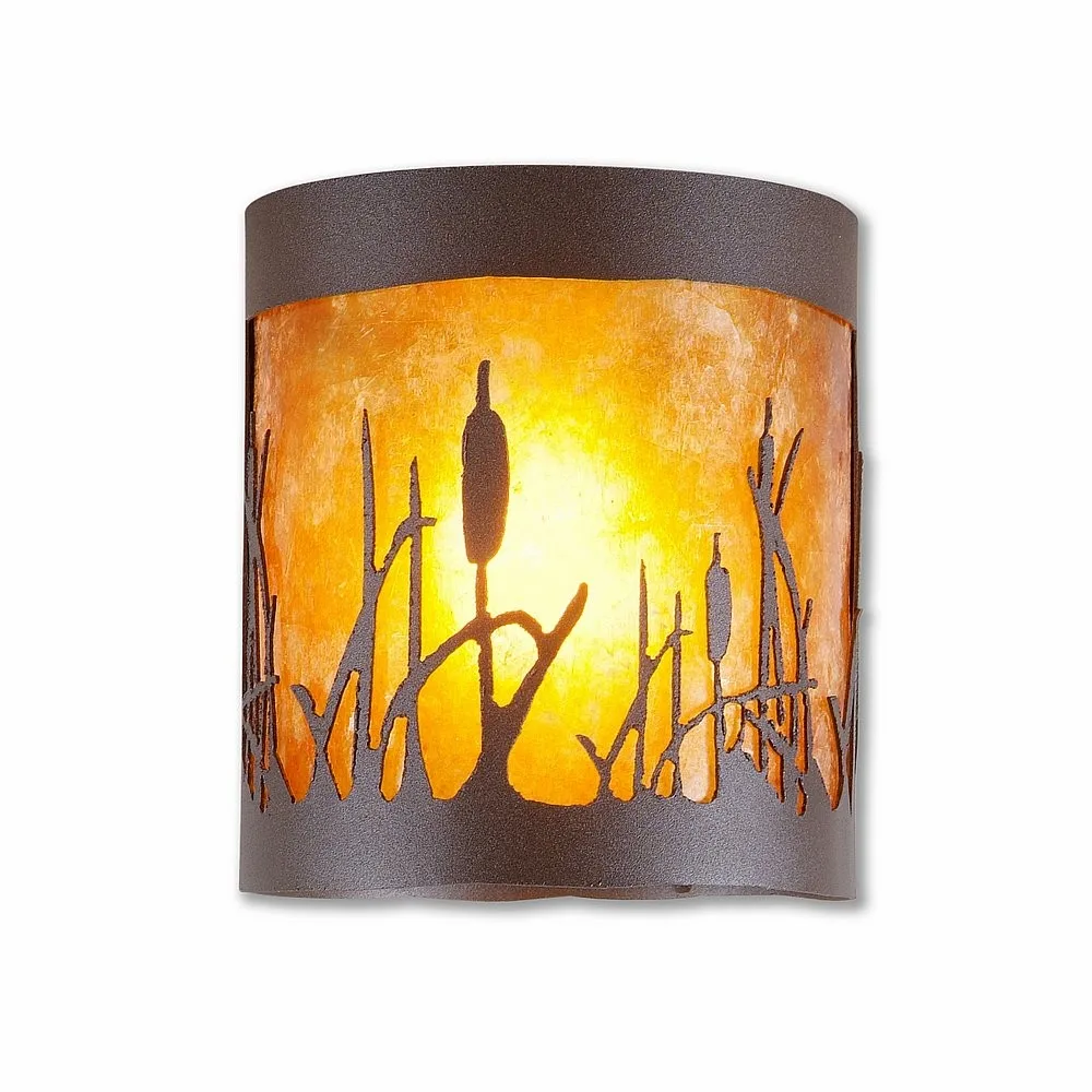 Kincaid-Cattails One Light Semi Flush Mount in Rustic Brown